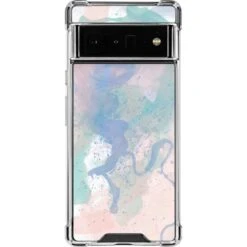 Rose Quartz & Serenity Splatter Google Pixel 6 Pro Clear Case