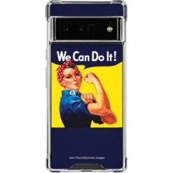 Rosie The Riveter Vintage War Poster Google Pixel 6 Pro Clear Case