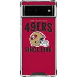 NFL San Francisco 49ers Helmet Google Pixel 6a Clear Case