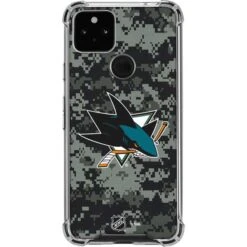 NHL San Jose Sharks Camo Google Pixel 5a 5G Clear Case