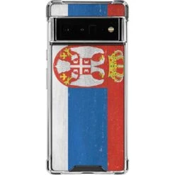 Serbia Flag Distressed Google Pixel 6 Pro Clear Case