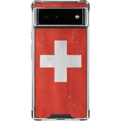 Switzerland Flag Distressed Google Pixel 6a Clear Case