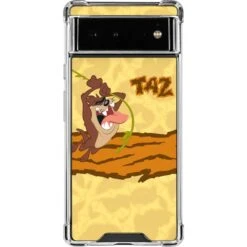 Looney Tunes Tasmanian Devil Rope Swing Google Pixel 6a Clear Case