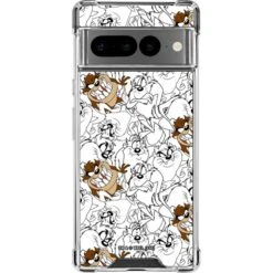 Looney Tunes Tasmanian Devil Super Sized Pattern Google Pixel 7 Pro Clear Case