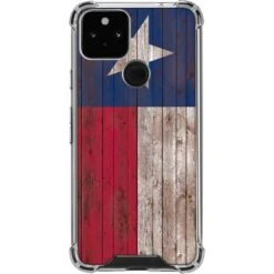 Texas Flag Dark Wood Google Pixel 5 Clear Case