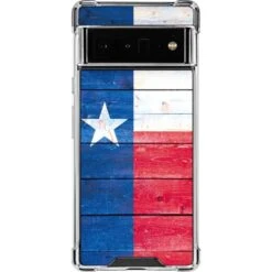 Texas Flag Light Wood Google Pixel 6 Pro Clear Case
