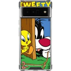 Looney Tunes Tweety Bird Sylvester Ten Cents Google Pixel 6 Pro Clear Case