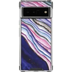 Violet Watercolor Geode Google Pixel 6 Pro Clear Case