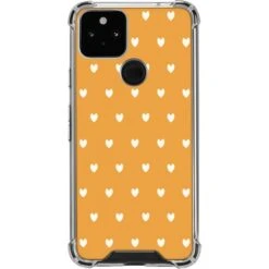 Yellow And White Hearts Google Pixel 5 Clear Case